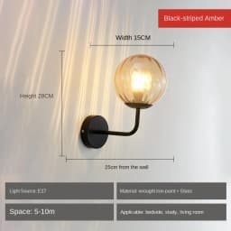 Modern Glass Ball Led Wall Lamp Gold Nordic Minimalist Sconces Lighting Living Bedroom Bedside Mirror Lights Decor Fixtures