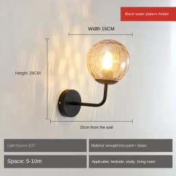 Modern Glass Ball Led Wall Lamp Gold Nordic Minimalist Sconces Lighting Living Bedroom Bedside Mirror Lights Decor Fixtures