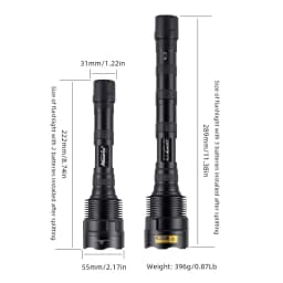 60W 3x365nm UV LED Powerful Black Light 395nm Flashlight High Power Ultra Violet Invisible Marker Curing Cat Dog Checker Light