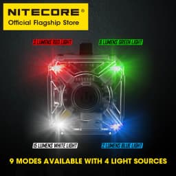 NITECORE NU06 LE Signal Light Multi-light Source LED Tactical Warning Head lamp USB-C Rechargeable for Helmet Backpack Bike Car