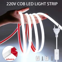LED 220v COB Strip Lights LED Strip Lights 220v Super Bright Flexible Tape Ribbion for Room Home Decor
