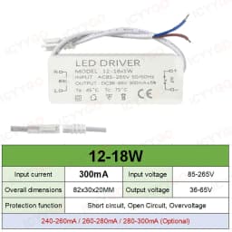 LED Driver 8-12W 20W 30W 36W 300mA 600mA 900MA LED Constant Current Drive Power Supply External GU10E27 Isolation Wide Voltage