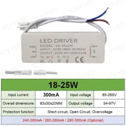 LED Driver 8-12W 20W 30W 36W 300mA 600mA 900MA LED Constant Current Drive Power Supply External GU10E27 Isolation Wide Voltage