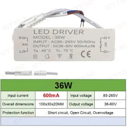 LED Driver 8-12W 20W 30W 36W 300mA 600mA 900MA LED Constant Current Drive Power Supply External GU10E27 Isolation Wide Voltage