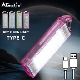 30LED Mini Keychain Flashlight Portable USB Rechargeable Backpack Pocket Safety Warning Red Light Camping Hiking Emergency Light