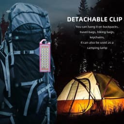 30LED Mini Keychain Flashlight Portable USB Rechargeable Backpack Pocket Safety Warning Red Light Camping Hiking Emergency Light