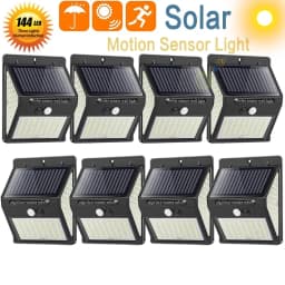Hot Sale 144 LED Solar Light Wireless PIR Motion Sensor Waterproof Wall Lamp Solar Powered Sunlight Street Lamp Garden Decor
