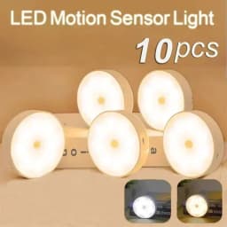 LED Night Lamp With Motion Sensor Rechargeable USB Night Light 2 Colors For Room Kitchen Cabinet Bedside Table Lamp