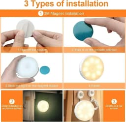 LED Night Lamp With Motion Sensor Rechargeable USB Night Light 2 Colors For Room Kitchen Cabinet Bedside Table Lamp