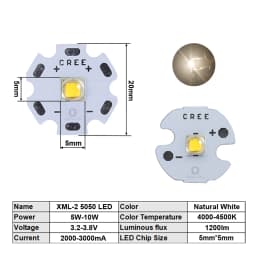 High Power LED 5W-10W 5050 XLM T6 5050-L2 3-3.7V Warm Neutral Cold White Red Green Blue UV Purple Chip Diodes Flashlights Part