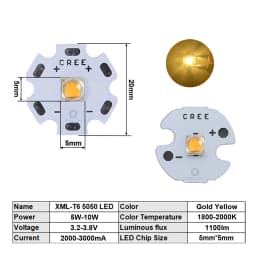 High Power LED 5W-10W 5050 XLM T6 5050-L2 3-3.7V Warm Neutral Cold White Red Green Blue UV Purple Chip Diodes Flashlights Part