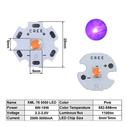 High Power LED 5W-10W 5050 XLM T6 5050-L2 3-3.7V Warm Neutral Cold White Red Green Blue UV Purple Chip Diodes Flashlights Part