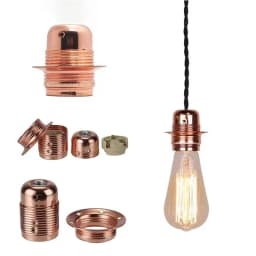 E27 E26 Vintage lamp holder ring DIY Industrial Pendant Light Bulb Base With Ring Retro Screw Socket Fitting Adapter Lampholder