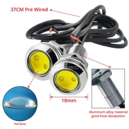 1X White Red Blue 18mm 23mm 12V Eagle Eye Light Daytime Running Backup Bulbs Car Auto Motor Led Turn Signal Waterproof Day Lamp
