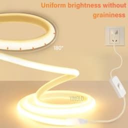 High Bright 220V COB LED Strip Light 110V Switch/Dimmable RA90 Flexible Neon Tape Kitchen Cabinet Lighting Waterproof Garden