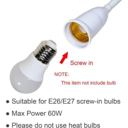 E27/E26 Socket Adapter with On/Off Switch Light Lamp Bulb 360 Degrees Flexible US EU Plug for Night Light Grow Lights Desk Lamp