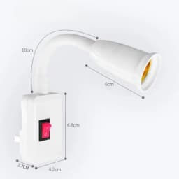 E27/E26 Socket Adapter with On/Off Switch Light Lamp Bulb 360 Degrees Flexible US EU Plug for Night Light Grow Lights Desk Lamp