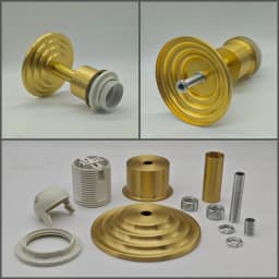 Brass Desk Lamp Assembly Accessories, Glass Ceramic Vase Lampshade E27 DIY Table Light Accessories Copper Material Lampbase Part