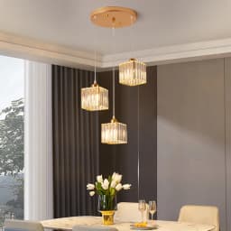 Luxury Pendant Lights Crystal Led Ceiling Round Square Lampshade Modern Dining Room Pendant Lamp For Living Room Bedroom