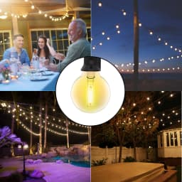 G40 LED Light Bulb E12 Base PET Plastic Filament Lamp DC 3V 1W Warm White Globe Ball Replacement Led Bulb For Solar String Light