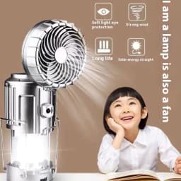 Solar Portable Camping Lanterns Electric Fan 1500mAh LED Solar Power Hanging Tent Rechargeable Outdoor Emergency Lamp with Fan