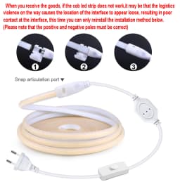 Super Bright 220V 110V COB LED Strip Light 288LEDs/m Flexible Kitchen Lamp RA90 Waterproof LED Tape With EU US Power Plug 1M-35M