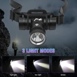 BORUiT B14 1200LM LED Scuba Diving Headlamp IPX8 Waterproof Underwater 60M Headlight 3-Mode Use 18650 Battery Diving Light