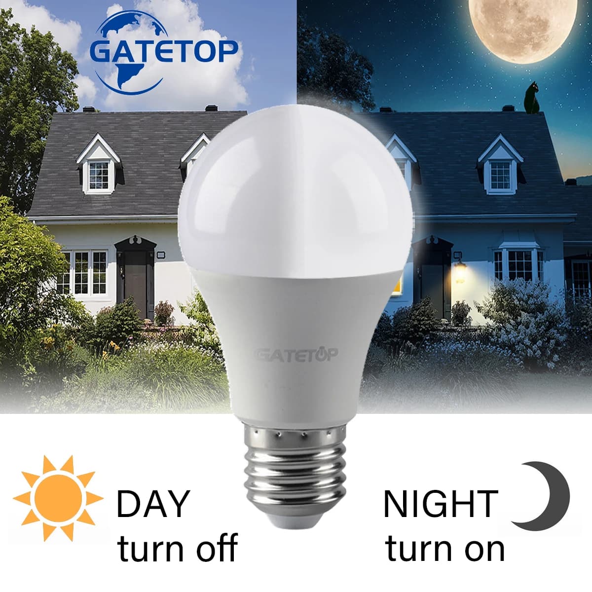 Sensor Outdoor Light LED Dusk To Dawn Bulb 10W E27 B22 AC 220V Day Night Light Auto ON/OFF LED Smart Lamp