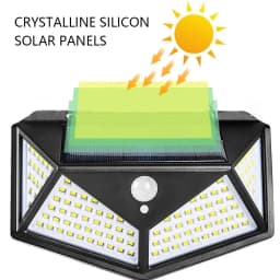 100LED Solar Wall Lamp Outdoor Lampwaterproof Motion Sensor Solar Powered Sunlight Street Lamp Garden Railing Decorative Lamp