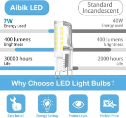 10Pcs G9 LED Lamp AC 220V 7W Brightest Ceramic SMD2835 DC LED Bulb Warm/Cool White Spotlight Replace Halogen Light Wholesale