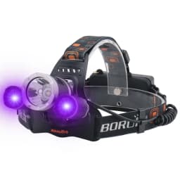 BORUiT RJ-3000 390nm UV LED Headlamp Type-C Rechargeable Super Bright Headlight Waterproof Head Torch Camping Fishing Lantern