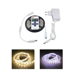 12V LED Strip Light 1M 2M 3M 4M 5M Dimmable LED Lamp Tape White/Warm White 2835 SMD Ribbon Diode with RF Dimmer Remote Control