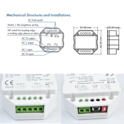 WiFi RF AC Triac Dimmer Push Switch Lamp Controller 2.4G Wireless Rotary Knob Dimming Remote fr Alexa Google Tuya Smart Life APP