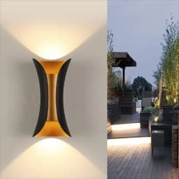 Aluminum Golden Body LED Wall Light Outdoor Waterproof IP65 Porch Garden Sconce Balcony Wall Lamp AC110V 220V
