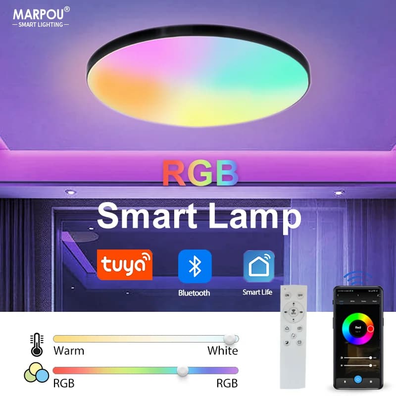 30W 36W Smart LED Ceiling Light RGB Dimming APP TUYA Remote Control Timing Indoor Home Decor Bluetooth WIFI Bedroom Living Room
