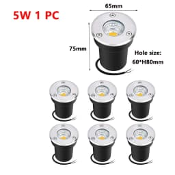 5-15W IP67 Waterproof Recessed LED Underground Deck Light Multi Voltage AC110V/220V DC12V/24V Outdoor Garden Landscape Spotlight