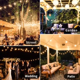 30M LED Fairy String Light Outdoor Birthday Party Light String G40 Patio Garden Light Clear Vintage Bulb Chain For Wedding Decor