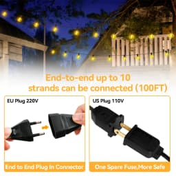 30M LED Fairy String Light Outdoor Birthday Party Light String G40 Patio Garden Light Clear Vintage Bulb Chain For Wedding Decor