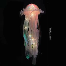 Jellyfish Colorful Nightlight Button Battery Hanging Ceiling Lantern Creative with Ribbon&Bead for Children Bedroom