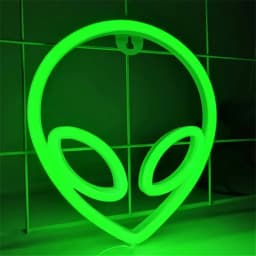 Green Alien LED Neon Night Lights Art Sign Game Room Hip Hop Party Bar Bedroom Decoration Christmas Gift Wall Hanging Neon Sign