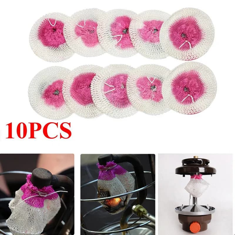 10pcs 50mm/100mm Gas Lantern Mantles Kerosene Gas Lamp Cover Durable Mesh Camping Lamp Pressure Lamp Mantles Spare Parts