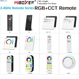 MiBoxer Wireless RGB+CCT Zone Panel Hand Remote FUT088 FUT089 FUT089S FUT100 FUT092 S2W+ S2-W S2-B C4 C5 C8 Y3 K6 2.4G RF Remote