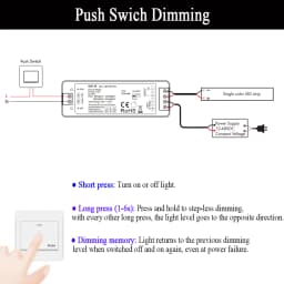 LED DALI Dimmer With Push Switch Dimming PWM Digital Dimmer for Single Color LED Strip DC 12V 24V Support 3 Kinds PWM Frequency