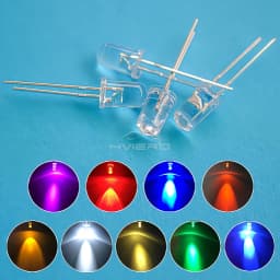 100pcs F5 5mm Round White Red Blue Warm Pink UV Water Clear Led Super Bright Lights Emitting Diodes 6000-6500k Lamp Beads Bulb