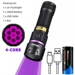 120W 365nm UV Flashlight 6Light Ultra Violet Black Light Ink Dryer Money Fluorescer Cat Dog Urine Tinea Ore Money Detector SV116