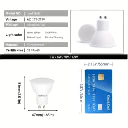 12PCS AC220V LED Bulb 3W 6W 9W 12W GU10 LED Spotlight Bulb 270 Degree Beam Angle For Home Office Decoration Lamp Light