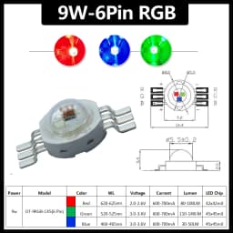 1-100pcs 3W 4W 5W 6W 15W 18W High Power LED RGB RGBW RGBWY RGBWYV 4pin 6pin 8pin 10pin 12pin Colorful Chip Stage lights Source