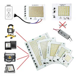 LED Chip 10W 20W 30W 50W 100W Flood Light Beads AC220V Smart IC SMD2835 Led Floodlight Lamp Chips for Outdoor Lighting Spotlight