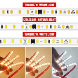 220V 2835 LED Strip Light Wall Touch Wifi Bluetooth 23key Remote Control Power Kit Dimmable 120 LEDs Flexible Tape Waterproof