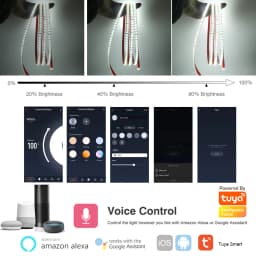 220V 2835 LED Strip Light Wall Touch Wifi Bluetooth 23key Remote Control Power Kit Dimmable 120 LEDs Flexible Tape Waterproof